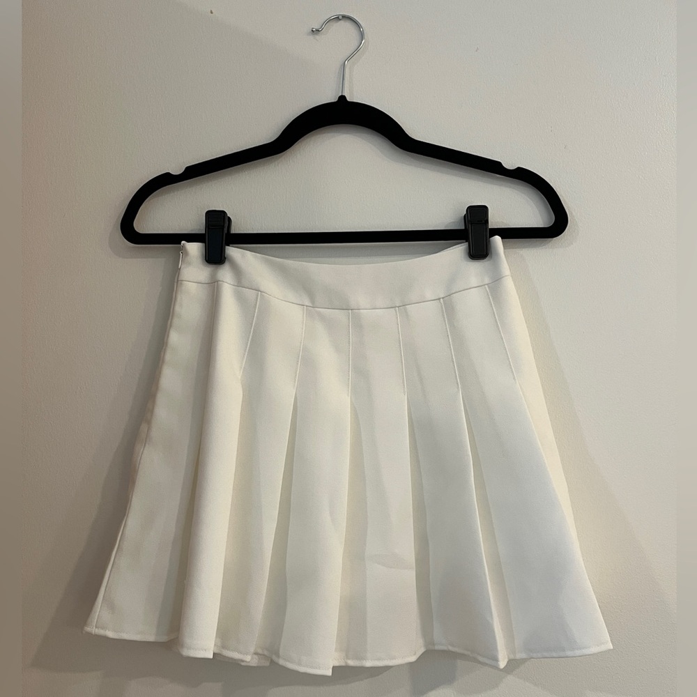 White Pleated Skirt